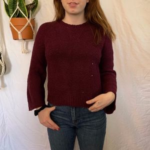 MADEWELL maroon bell sleeve sweater
